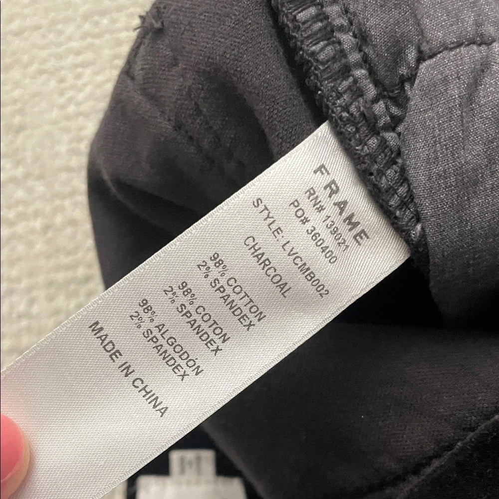 Frame Denim Le Crop Mini Boot Charcoal Velvet Pants - Picture 7 of 7